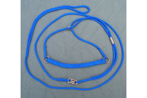 Udstillingsline/hundesnor i blå nylon - 125 cm