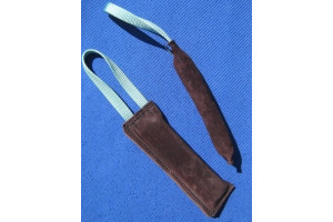 FRABO - polster bidepølse med 1 håndtag - læder - lgd. 20 x br. 5 cm.