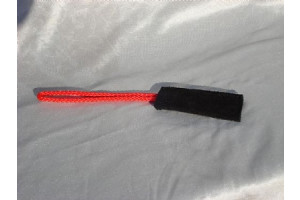 FWF - flad bidepølse m. håndtag - læder - 4 x 10 cm.