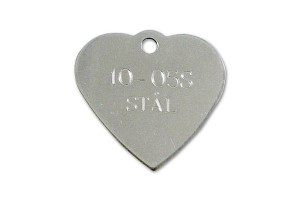 Hundetegn - rustfri stål - hjerte - 10-05 S