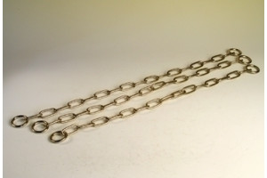 MESSING kæde - 61 cm. - 17 store led.