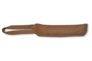SCHWEIKERT - lille bidepølse læder m. håndtag - 20 x 4,5 cm.