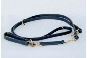 JAGTLINE med halsbånd - flettet/syet sammen - læder - sort - messing/bronze.