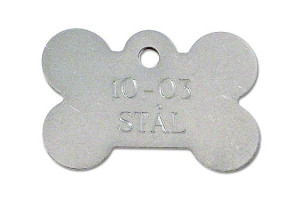 Hundetegn - rustfri stål - stort kødben - 10-03