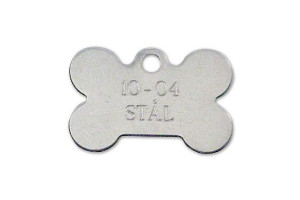 Hundetegn - rustfri stål - lille kødben - 10-04