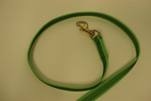 Anti-slip hundeline/hundesnor – Grøn gummibelagt uden håndtag – 2 cm